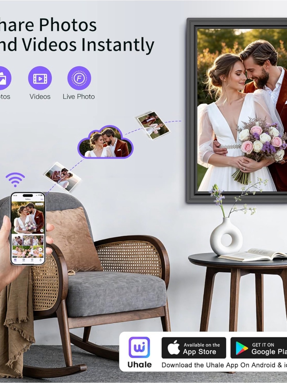 Digital Picture Frame 14 Inch Works With Alexa